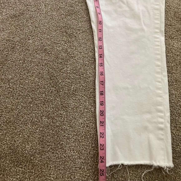 Madewell‎ White High Rise Slim Crop Boyfriend Raw Hem Jeans Size 29 - Picture 5 of 6